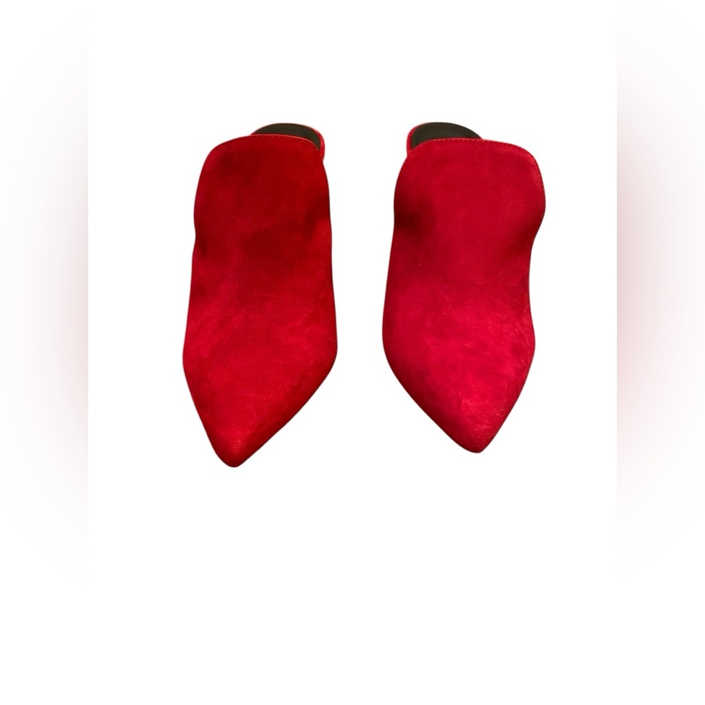NATORI red suede mule heels - Picture 2 of 6
